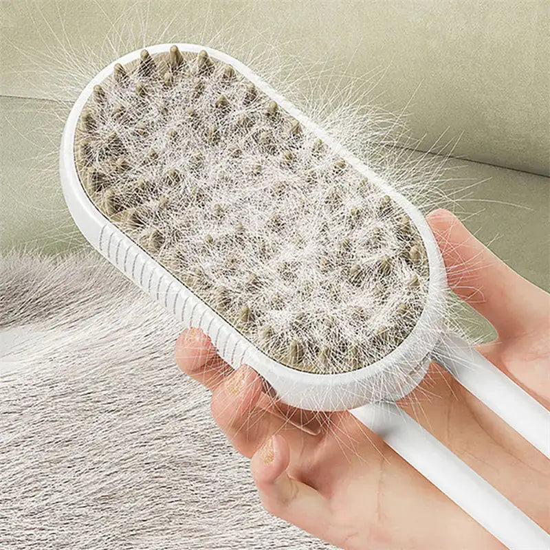 Escova a Vapor para Gatos Steamy Dog Brush 3 Em 1 Escovas Elétricas com Spray para Pelos de Gato Para Massagem, Pente de Tosa, Remoção de Pelos, Pentes para Produtos Pet