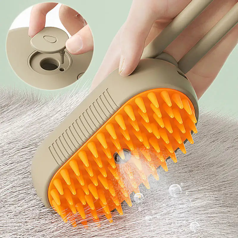 Escova a Vapor para Gatos Steamy Dog Brush 3 Em 1 Escovas Elétricas com Spray para Pelos de Gato Para Massagem, Pente de Tosa, Remoção de Pelos, Pentes para Produtos Pet