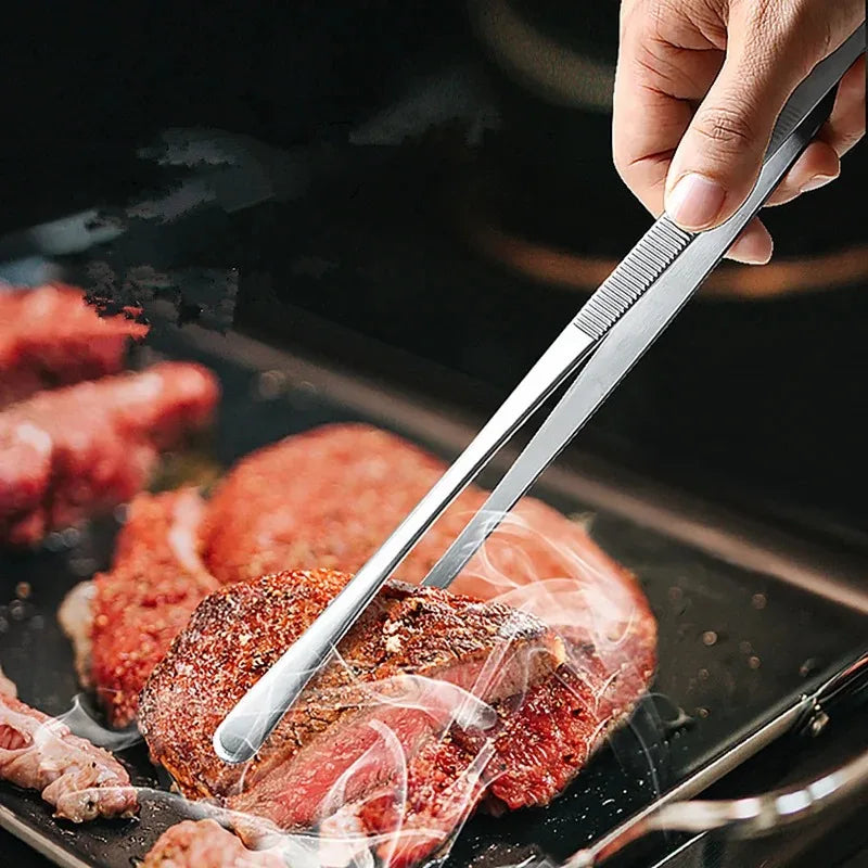 2 Peças, Pinça Fina Extra-Longa para Cozinhar Alimentos, Frutos do Mar e Churrasco