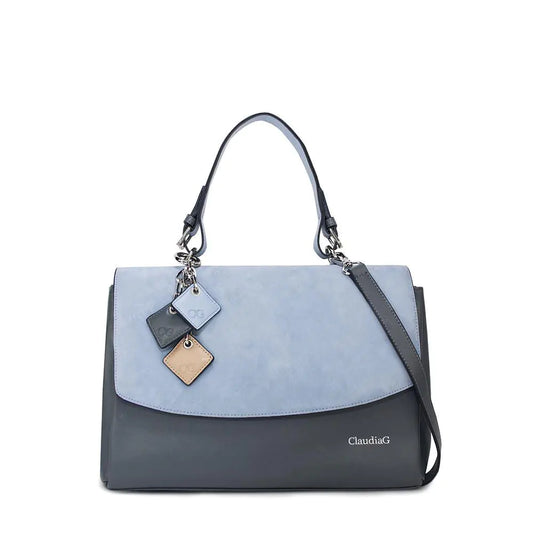 Simonetta Luxe Leather Tote - Charcoal Serenity