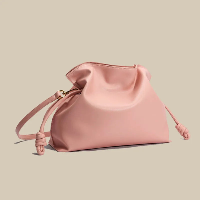 Bolsa Feminina de Couro Plissado