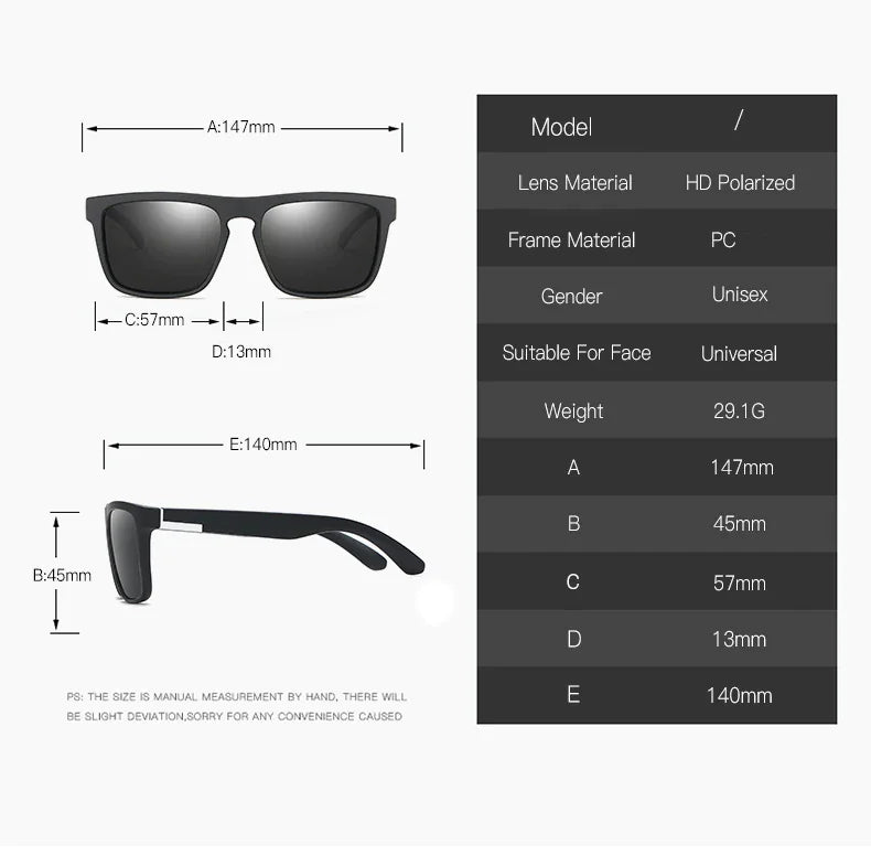 Unisex Square Polarized Sports Sunglasses