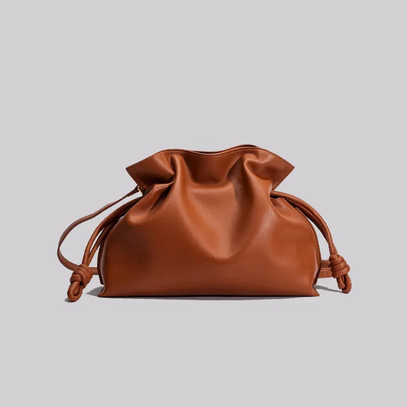 Bolsa Feminina de Couro Plissado